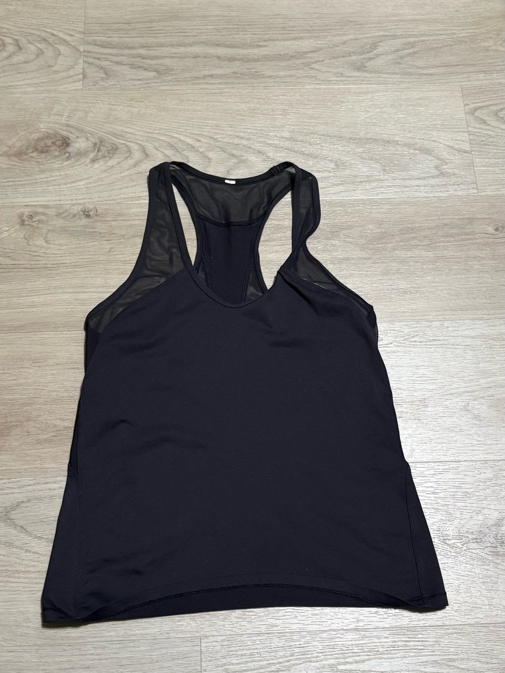lululemon athletica Black Racerback Tank with Mesh Panels